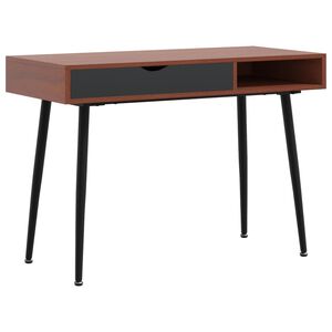 vidaXL Bureau d'ordinateur avec tiroir marron 110x50x75 cm