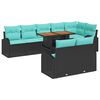 vidaXL Ensemble de canap&eacute; de jardin 9 pc Noir Poly rotin