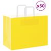 vidaXL Sacs en papier 50 pcs avec poign&eacute;es jaune 32x17x25 cm