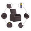 vidaXL Fauteuil inclinable de massage &eacute;lectrique Marron fonc&eacute; Tissu