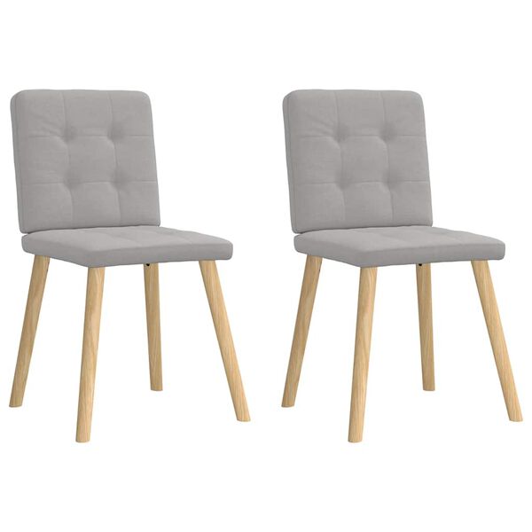 vidaXL Chaises &agrave; manger lot de 2 gris nuage tissu