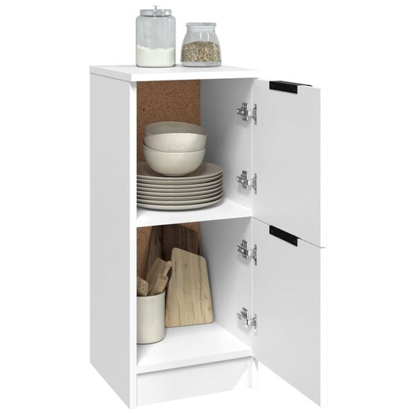 vidaXL Buffets 2 pcs blanc 30x30x70 cm bois d'ing&eacute;nierie