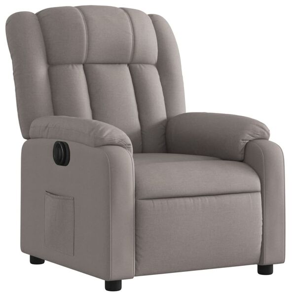 vidaXL Fauteuil inclinable &eacute;lectrique Taupe Tissu