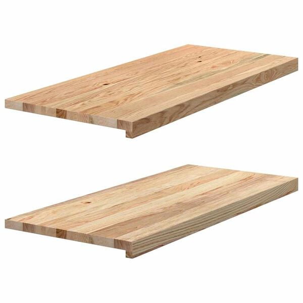 vidaXL Appuis de fen&ecirc;tre 2 pcs non trait&eacute; 90x40x2 cm bois ch&ecirc;ne massif