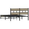 vidaXL Cadre de lit en m&eacute;tal sans matelas ch&ecirc;ne sonoma 140x190 cm