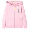 Sweatshirt &agrave; capuche avec fermeture &eacute;clair pour enfants rose vif 128