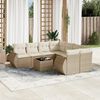 vidaXL Salon de jardin avec coussins 9 pcs beige r&eacute;sine tress&eacute;e
