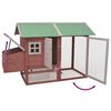 vidaXL Poulailler Moka 170x81x110 cm Bois de pin massif et sapin