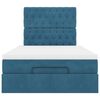 vidaXL Cadre de lit ottoman avec matelas bleu fonc&eacute; 120x190 cm velours