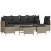 vidaXL Salon de jardin 5 pcs avec coussins gris clair r&eacute;sine tress&eacute;e
