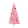 vidaXL Sapin de No&euml;l avec 300 LED avec support Rose 180 cm PVC