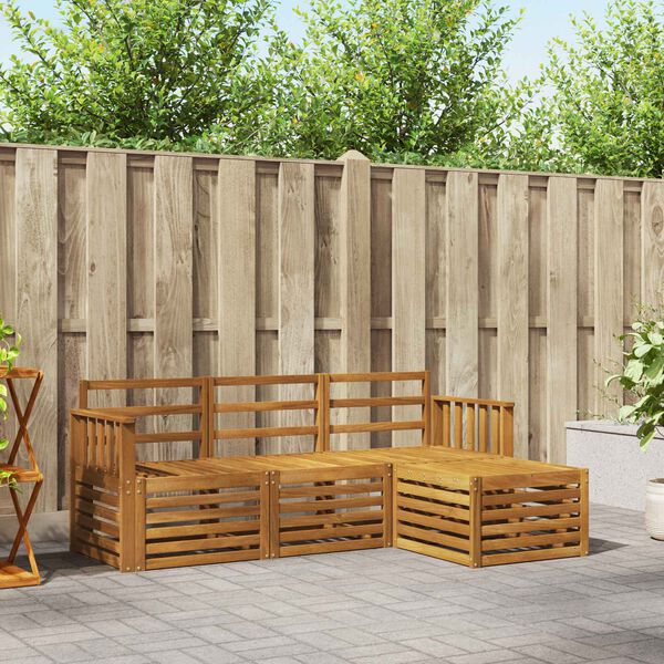 vidaXL Ensembles de canap&eacute;s 4 pcs Naturel Bois d'Acacia Massif