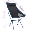 vidaXL Chaise de camping pliable PVC et aluminium Noir