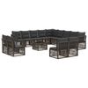 vidaXL Ensemble de canap&eacute; de jardin 14 pc Gris polyrotin