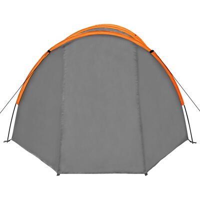 vidaXL Tente de camping pour 4 personnes gris et orange