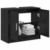 vidaXL Cabinet de salle de bain avec porte Ch&ecirc;ne noir 63 x 29 x 55 cm