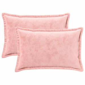 vidaXL Housse de coussin 2 pcs HOUTEN Rose 50 x 80 cm Flanelle