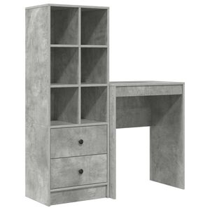 vidaXL Bureau Gris b&eacute;ton 105,5 x 34 x 127 cm 2 pc