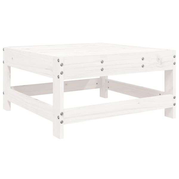 vidaXL Salon de jardin 3 pcs blanc bois massif de pin