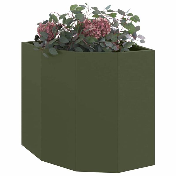 vidaXL Jardini&egrave;re d'Angle Vert olive 45 x 45 x 50 cm Acier