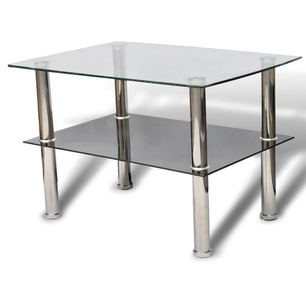 vidaXL Table basse avec 2 &eacute;tag&egrave;res Verre