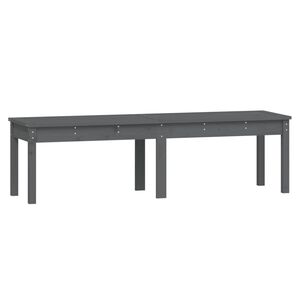 vidaXL Banc de jardin &agrave; 2 places gris 159,5x44x45cm bois massif de pin