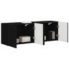 vidaXL Meuble TV mural 2 pcs Noir 59,5 x 31 x 40 cm Bois d'ing&eacute;nierie