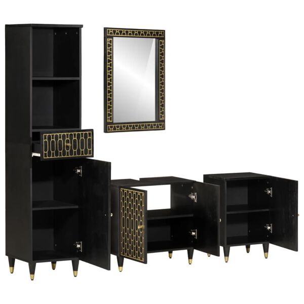 vidaXL Ensemble de meubles de salle de bain 4 pcs bois manguier massif