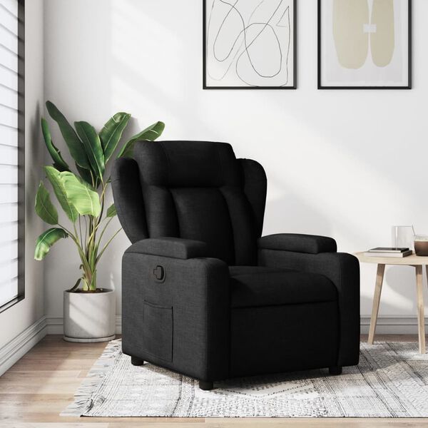 vidaXL Fauteuil inclinable en tissu noir