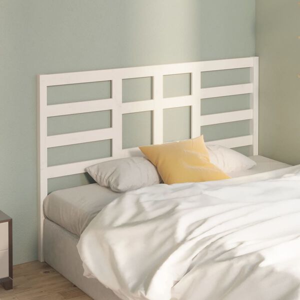 vidaXL T&ecirc;te de lit Blanc 126x4x104 cm Bois massif de pin