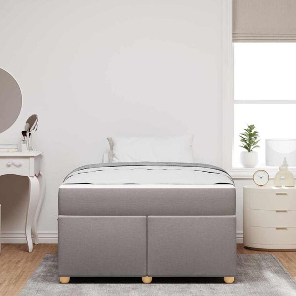 vidaXL Cadre de lit avec matelas Taupe 120 x 200 cm tissu