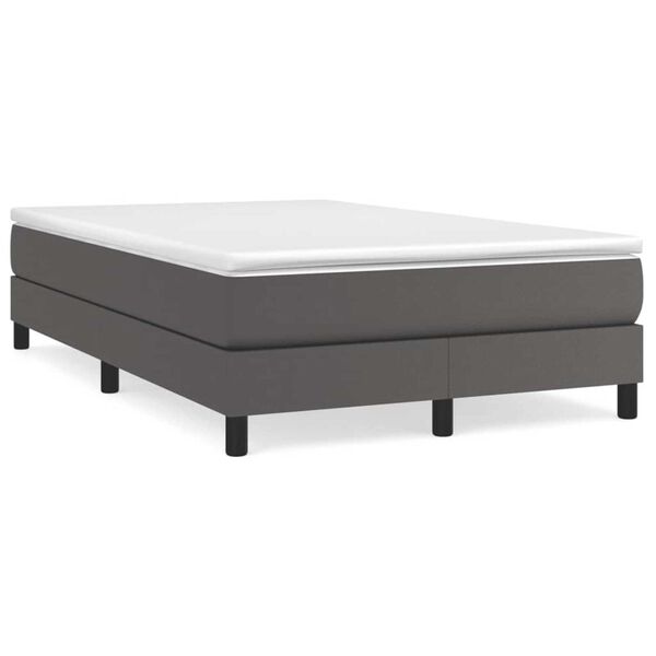 vidaXL Sommier &agrave; lattes de lit avec matelas gris 120x190 cm similicuir