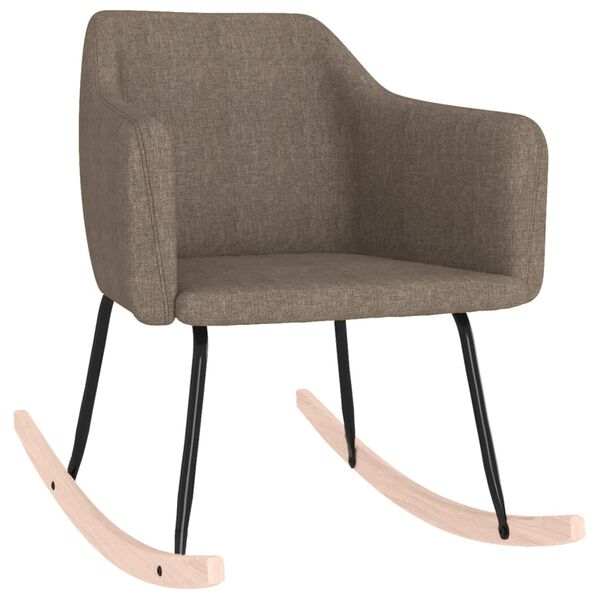 vidaXL Chaise &agrave; bascule Taupe Tissu