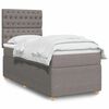 vidaXL Sommier &agrave; lattes de lit avec matelas Taupe 90x190 cm Tissu
