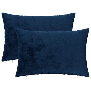 vidaXL Coussin de jet&eacute; 2 pc HEERLEN Bleu marine 40 x 60 cm Flanelle