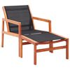 vidaXL Chaise de jardin et repose-pied Eucalyptus solide et textil&egrave;ne