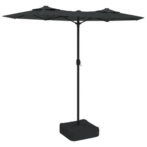 vidaXL Parasol de jardin &agrave; double t&ecirc;te avec LED anthracite 316x145 cm