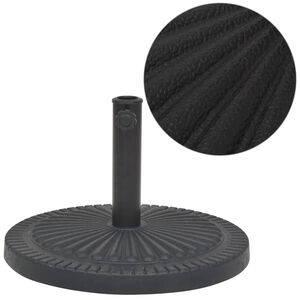 vidaXL Socle de parasol R&eacute;sine Rond Noir 14 kg