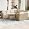 vidaXL Salon de jardin avec coussins 9 pcs beige r&eacute;sine tress&eacute;e
