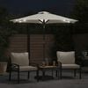vidaXL Parasol de jardin avec LED et m&acirc;t en acier blanc 225x225x212 cm