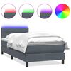 vidaXL Sommier &agrave; lattes de lit et matelas et LED gris fonc&eacute; 100x220cm velours