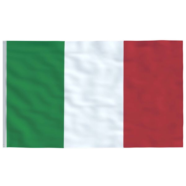 vidaXL Drapeau de l'Italie et mât 6,23 m Aluminium