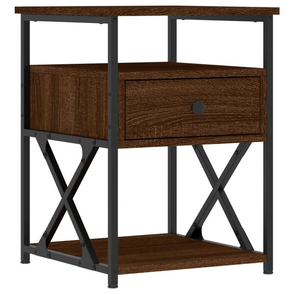 vidaXL Table de chevet ch&ecirc;ne marron 40x42x55 cm bois d'ing&eacute;nierie