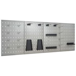 vidaXL Panneaux perfor&eacute;s muraux 4 pcs 40x58 cm Acier