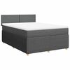 vidaXL Sommier &agrave; lattes de lit avec matelas Gris fonc&eacute; 140x190cm Tissu