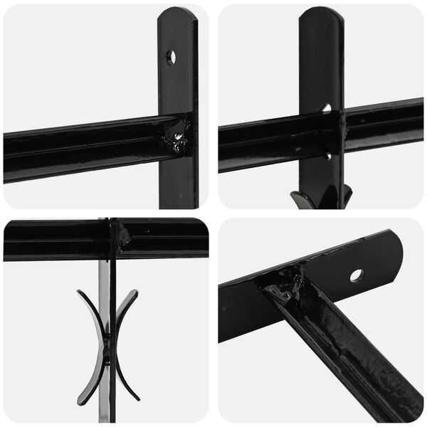 vidaXL Grille de Fen&ecirc;tre Noir 115 x 60 cm Acier enduit de poudre