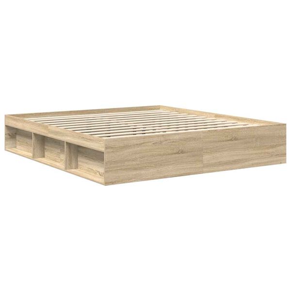 vidaXL Cadre de lit sans matelas ch&ecirc;ne sonoma 200x200 cm