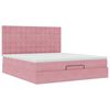 vidaXL Cadre de lit ottoman avec matelas rose 160x200 cm velours