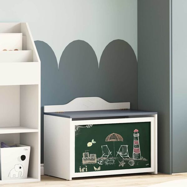 vidaXL Coffre de rangement avec devant tableau noir ROROS