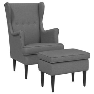 vidaXL Fauteuil avec pouf 2 pc Gris fonc&eacute; Tissu